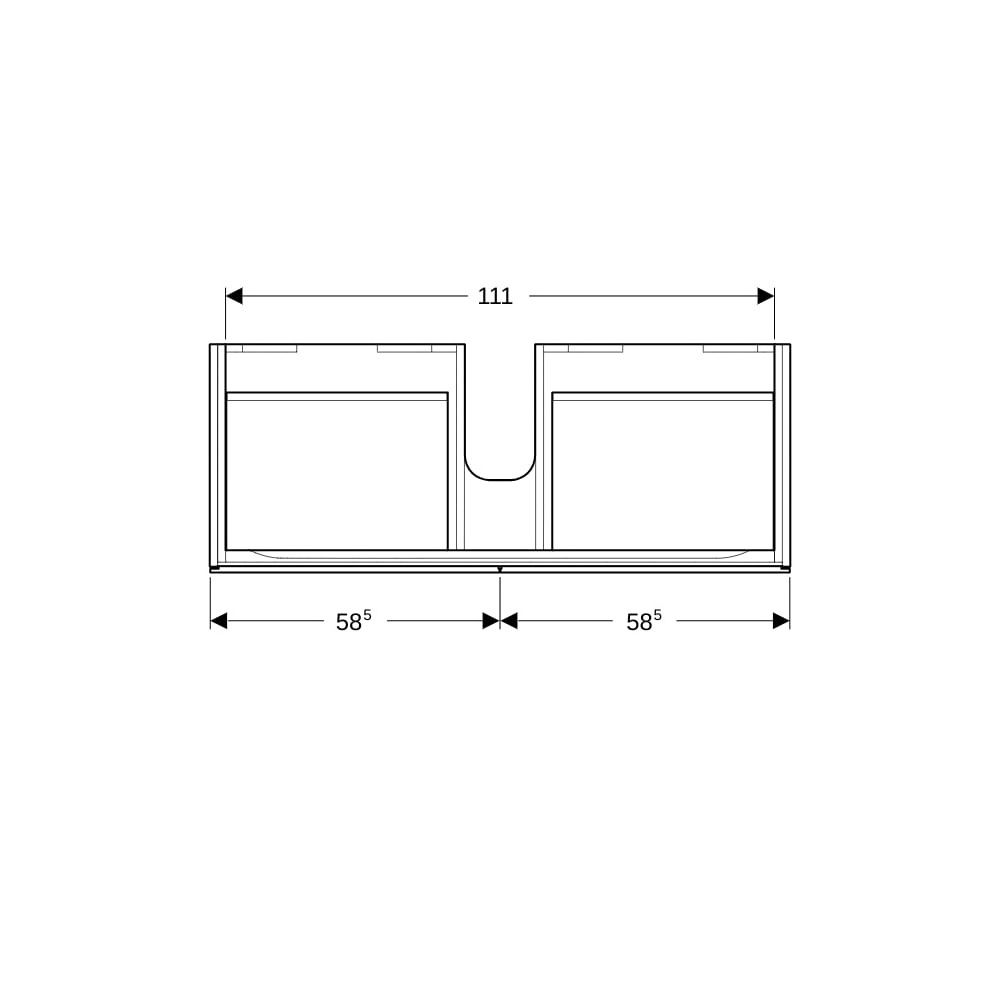Geberit Xeno2 Unterschrank für Waschtisch mit, B ab 120cm, 2 Schubladen, 117,4x22x46... GEBERIT-500517431 4025416610298 (Abb. 7)