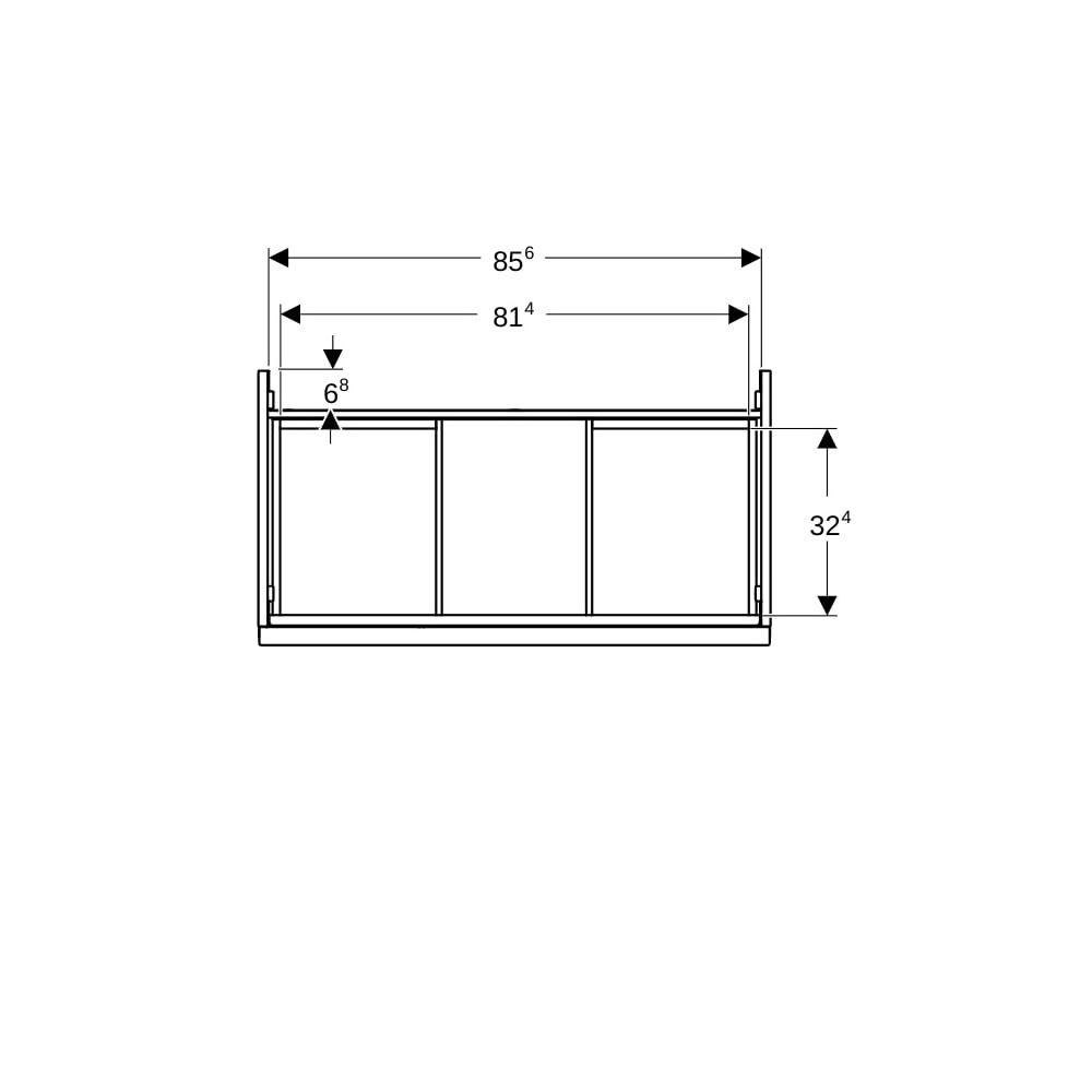 Geberit Acanto Unterschrank für Waschtisch, 1 Schublade/Innenschublade WT 90cm, Weiß... GEBERIT-503005013 4025410127426 (Abb. 4)