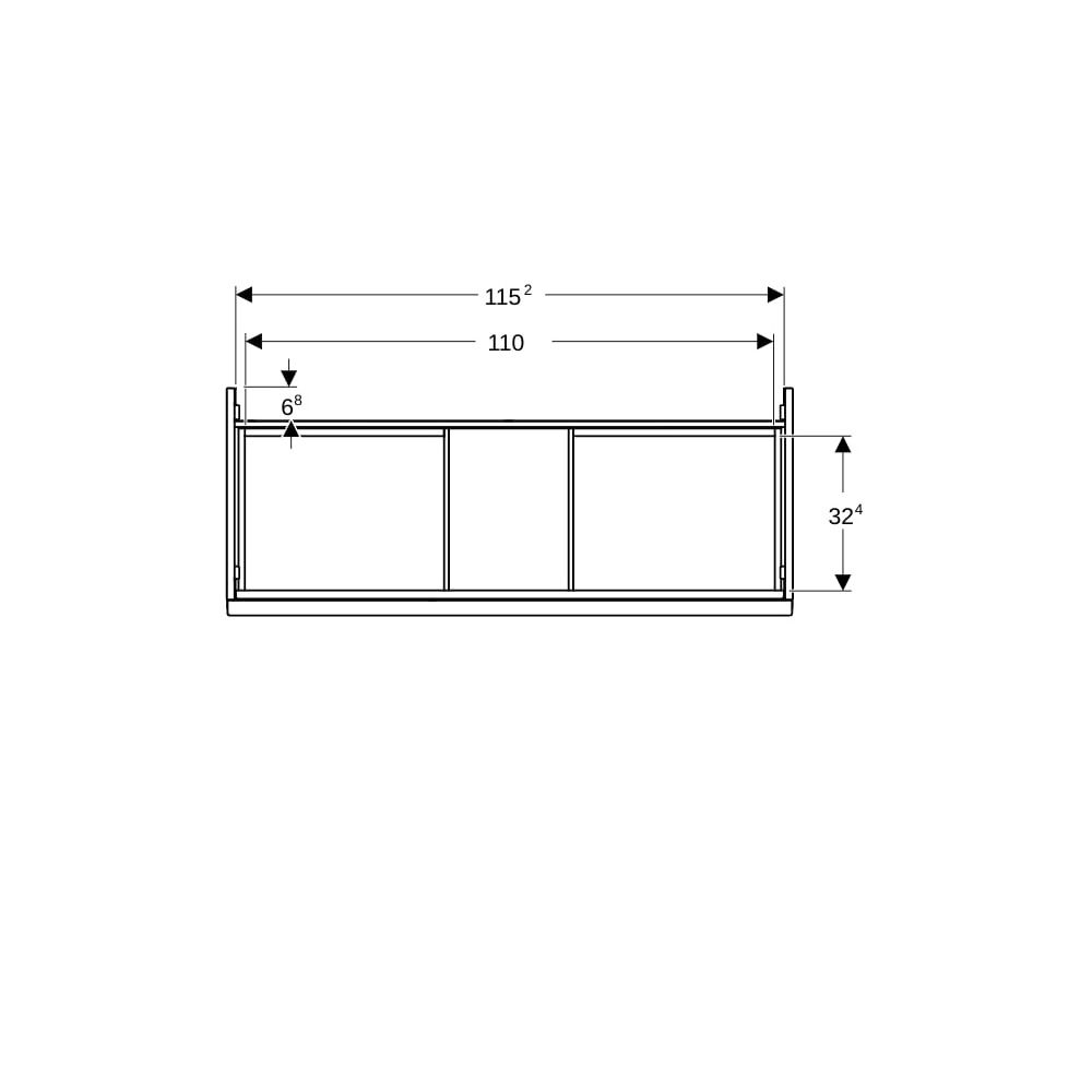 Geberit Acanto Unterschrank für Waschtisch 1 Schublade/Innenschublade WT 120cm Weiß ... GEBERIT-503006011 4025410127433 (Abb. 4)