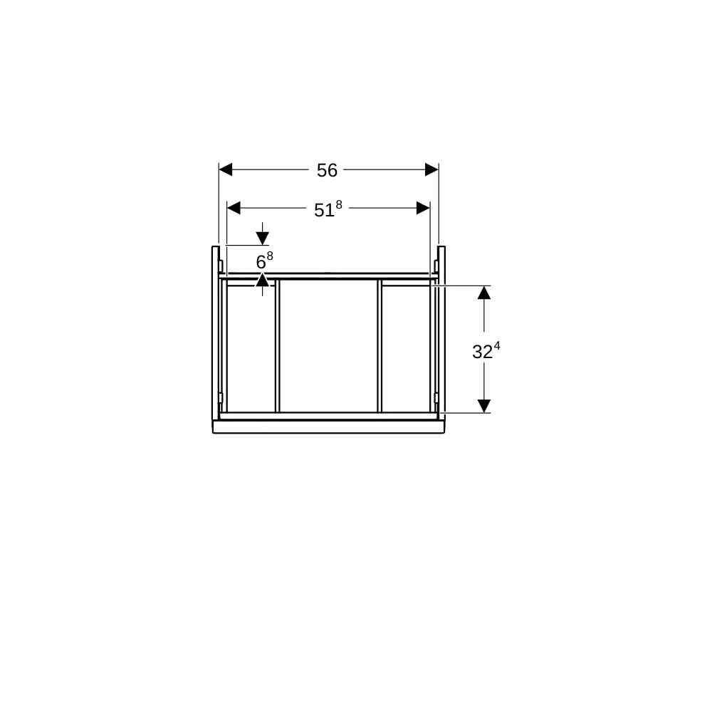 Geberit Acanto Unterschrank für Waschtisch 1 Schublade/Innenschublade WT 60cm Eiche ... GEBERIT-503003JH1 4025410140845 (Abb. 4)