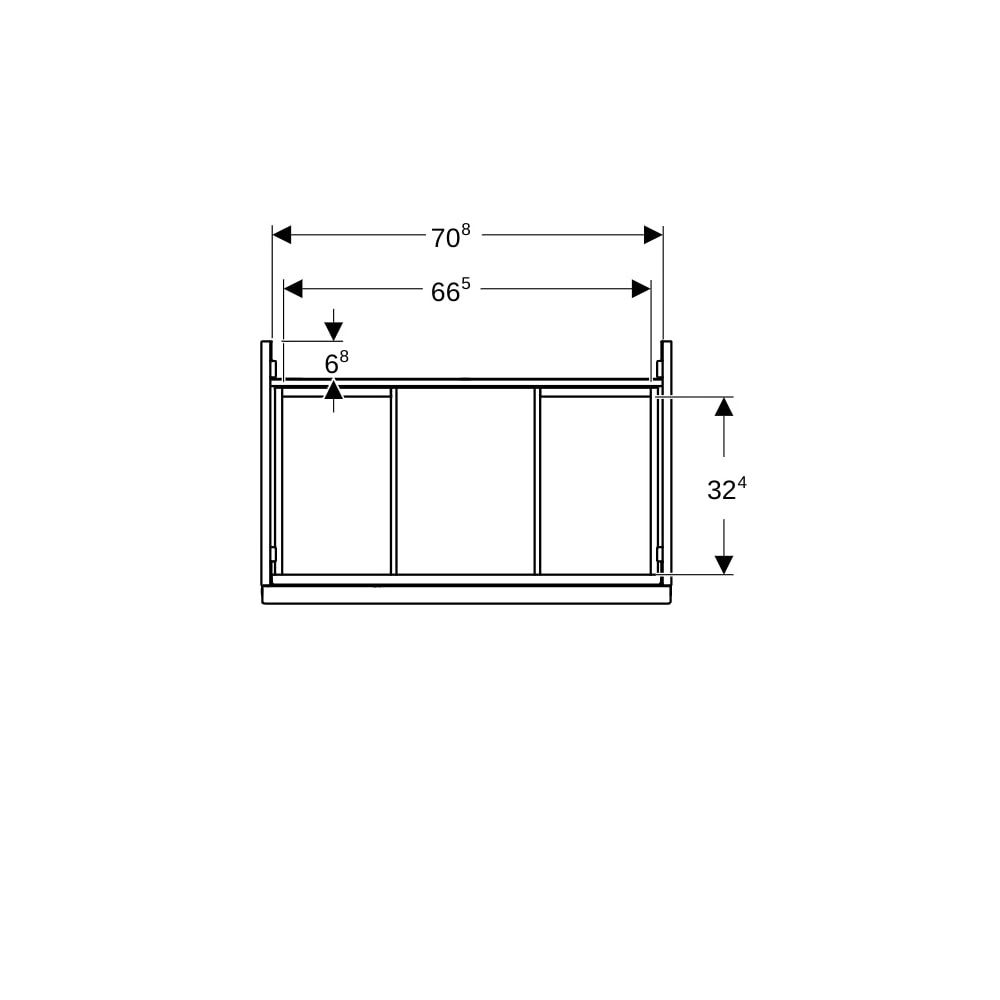 Geberit Acanto Unterschrank für Waschtisch, 1 Schublade/Innenschublade WT 75cm, Lava... GEBERIT-503004JK1 4025410126979 (Abb. 4)