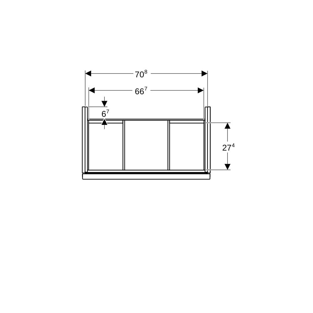 Geberit Acanto Unterschrank für WT 1 Schublade/Innenschublade verkürzte Ausl. WT 75c... GEBERIT-503009JH1 4025410143556 (Abb. 4)