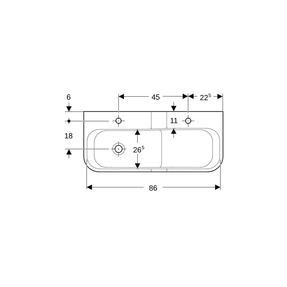 Geberit Bambini Spiel-/Waschlandschaft, 2 Waschplätze, tieferes Becken links B 90cm,... GEBERIT-502973SX1 4064746000287 (Abb. 4)