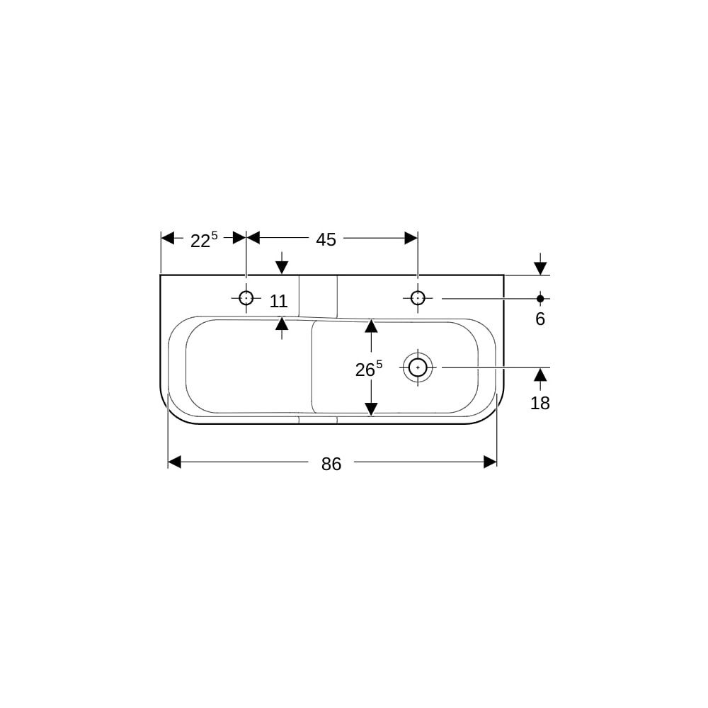 Geberit Bambini Spiel-/Waschlandschaft, 2 Waschplätze, tieferes Becken rechts B 90cm... GEBERIT-502974FY1 4064746000348 (Abb. 4)