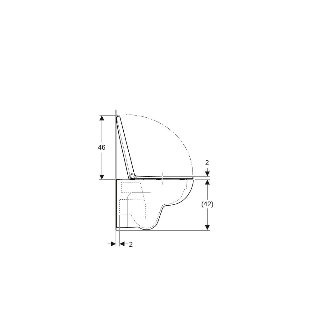 Geberit Renova Set Wand-WC Tiefspüler Rimfree, WC-Sitz T 54cm, Absenkautomatik Quic... GEBERIT-500801001 4025410717818 (Abb. 11)