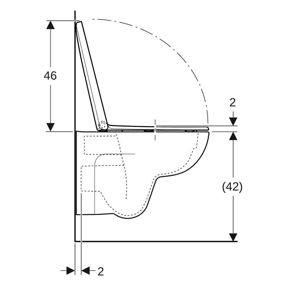 Geberit Renova Set Wand-WC Tiefspüler Rimfree, WC-Sitz T 54cm, Absenkautomatik Quic... GEBERIT-500801001 4025410717818 (Abb. 20)