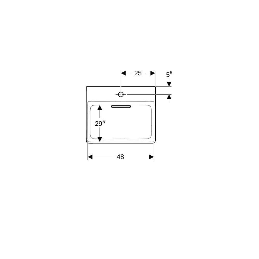 Geberit ONE Waschtisch Abgang horizontal, B 50cm, Tiefe 41cm, Hahnloch mittig, ohne ... GEBERIT-505019001 4025410593771 (Abb. 7)