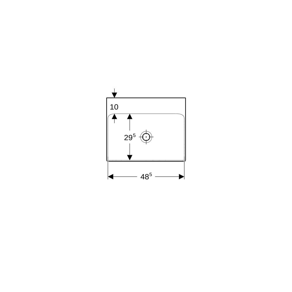 Geberit ONE Waschtisch Abgang vertikal, Breite 50cm, Tiefe 41cm, ohne Hahnloch, ohne... GEBERIT-505021016 4025410953735 (Abb. 7)