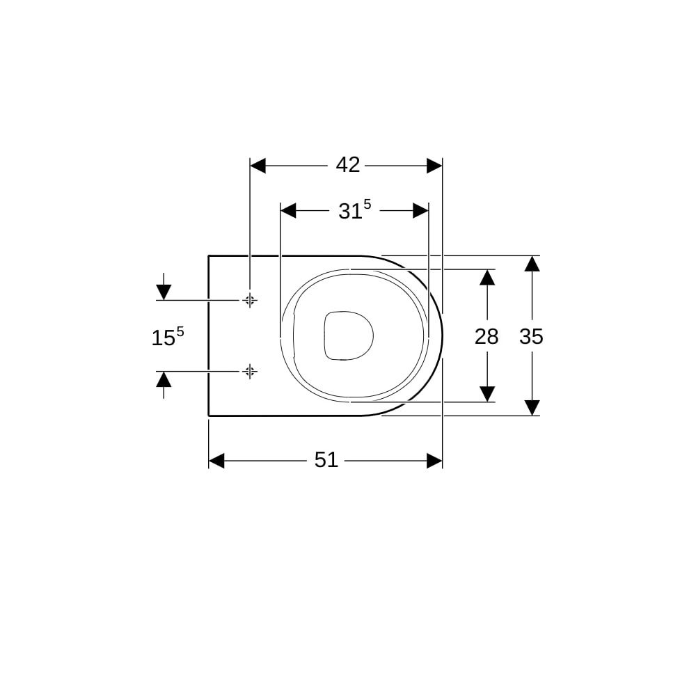 Geberit Acanto Stand-WC Tiefspüler, erhöht, wandbündig, geschlossene Form, Rimfree T... GEBERIT-500602012 4022009353228 (Abb. 7)