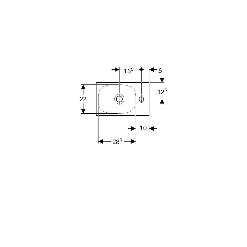 Geberit Acanto Handwaschbecken Hahnloch rechts, ohne Überlauf, Weiß/KeraTect... GEBERIT-500635018 4022009352979 (Abb. 7)