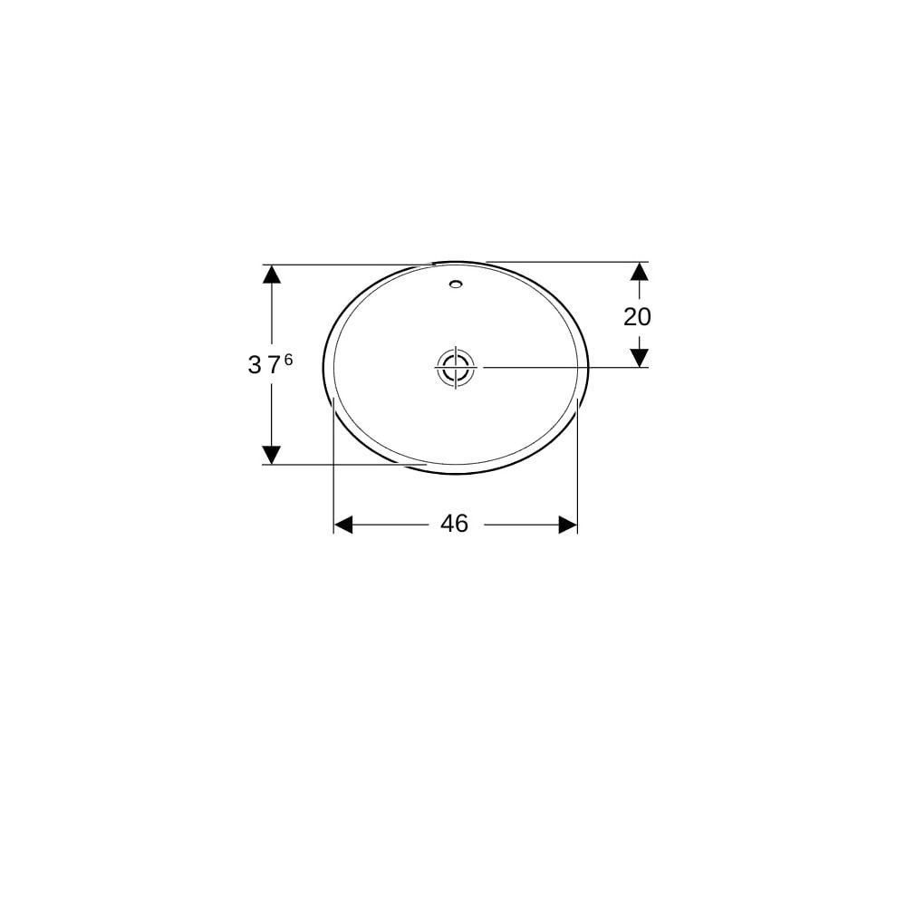 Geberit VariForm Einbauwaschtisch, oval, Breite 50cm, Tiefe 40cm, ohne Hahnloch, Übe... GEBERIT-500709012 4025416829690 (Abb. 7)