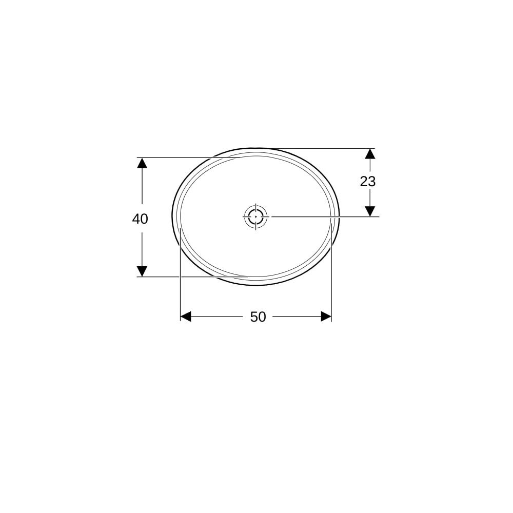 Geberit VariForm Unterbauwaschtisch, oval Breite 56cm, Tiefe 46cm, ohne Hahnloch, oh... GEBERIT-500755002 4025416302773 (Abb. 8)