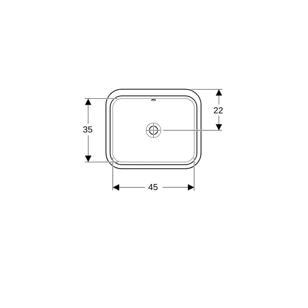 Geberit VariForm Unterbauwaschtisch rechteckig Breite 45cm, Tiefe 44cm, ohne Hahnloc... GEBERIT-500761012 4025416764045 (Abb. 7)