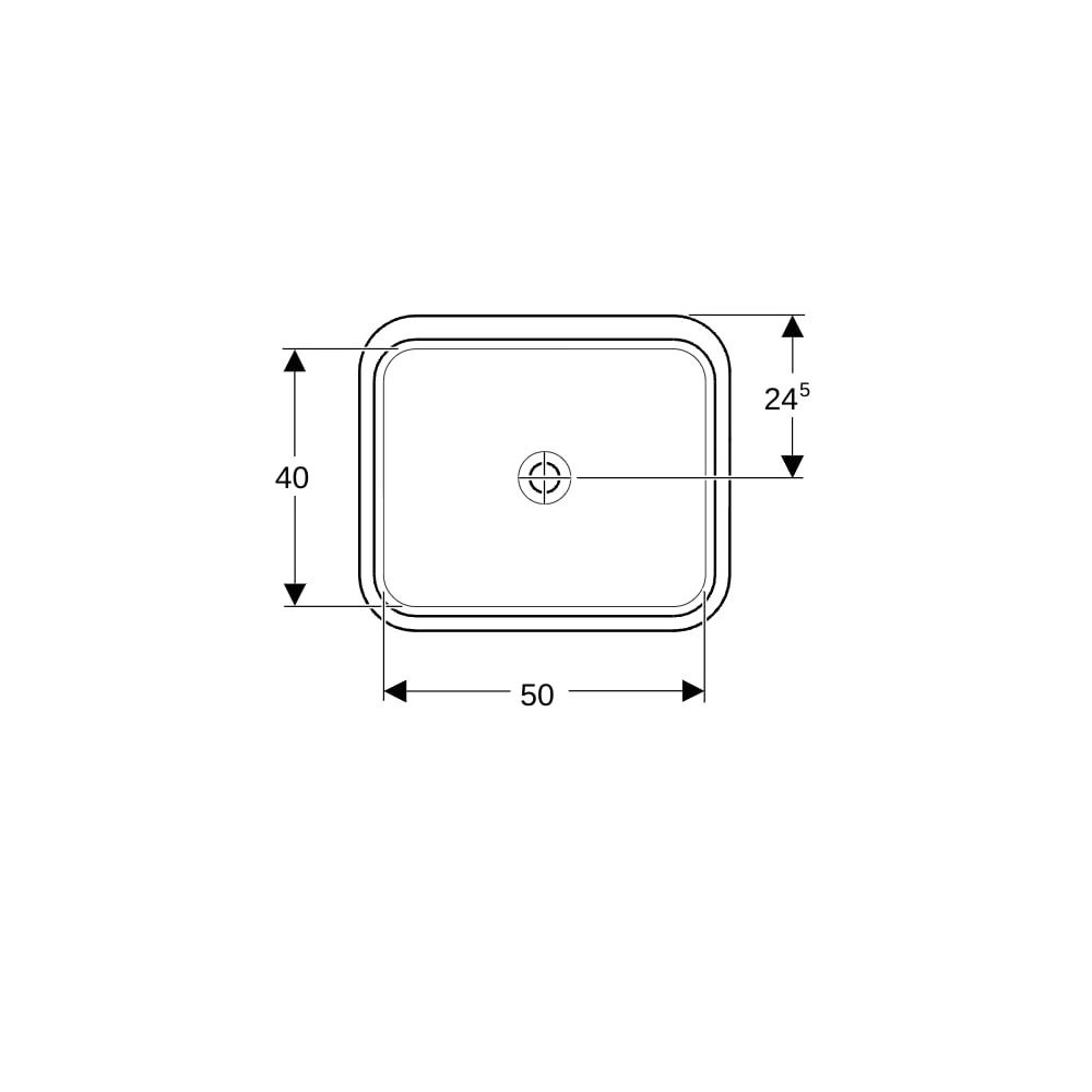 Geberit VariForm Unterbauwaschtisch, rechteckig Breite 58cm, Tiefe 49cm, ohne Hahnlo... GEBERIT-500767002 4025416302940 (Abb. 7)