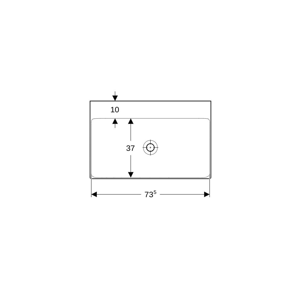 Geberit ONE Waschtisch Abgang vertikal, Breite 75cm, Tiefe 48cm, ohne Hahnloch, ohne... GEBERIT-505021012 4025410953698 (Abb. 7)