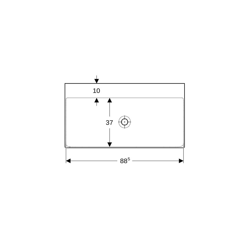 Geberit ONE Waschtisch Abgang vertikal, Breite 90cm, Tiefe 48cm, ohne Hahnloch, ohne... GEBERIT-505021013 4025410953704 (Abb. 7)