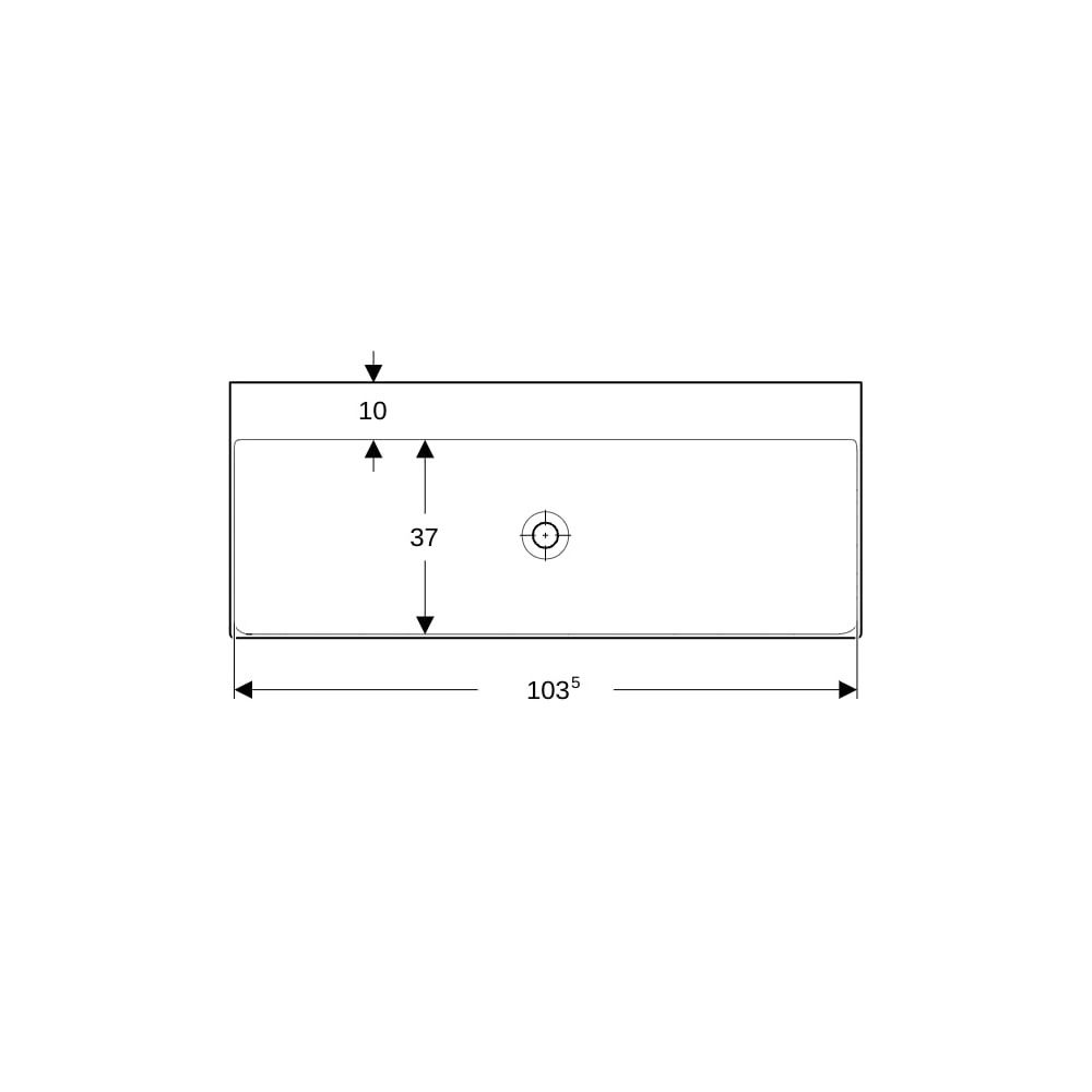 Geberit ONE Waschtisch Abgang vertikal, Breite 105cm, Tiefe 48cm, ohne Hahnloch, ohn... GEBERIT-505021014 4025410953711 (Abb. 7)