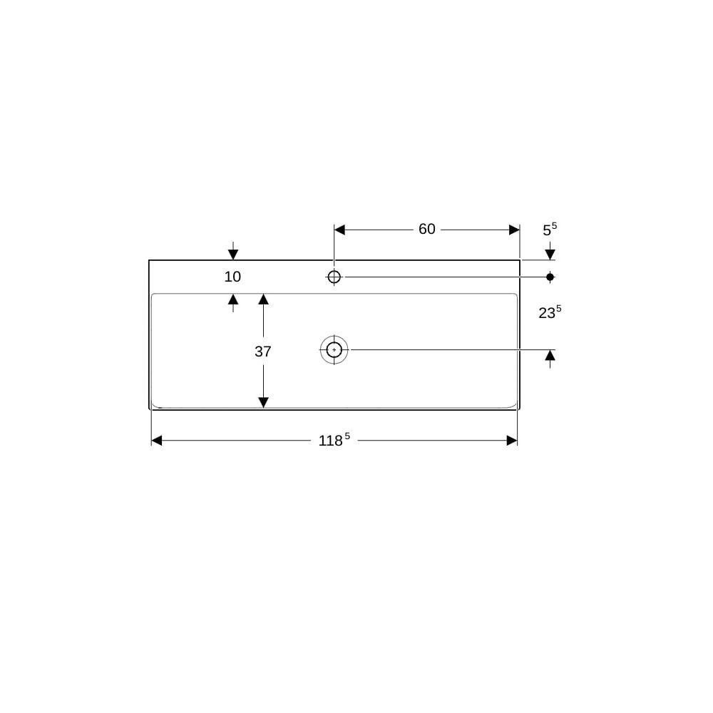 Geberit ONE Waschtisch Abgang vertikal, Breite 120cm, Tiefe 48cm, Hahnloch mittig, o... GEBERIT-505020015 4025410953667 (Abb. 7)
