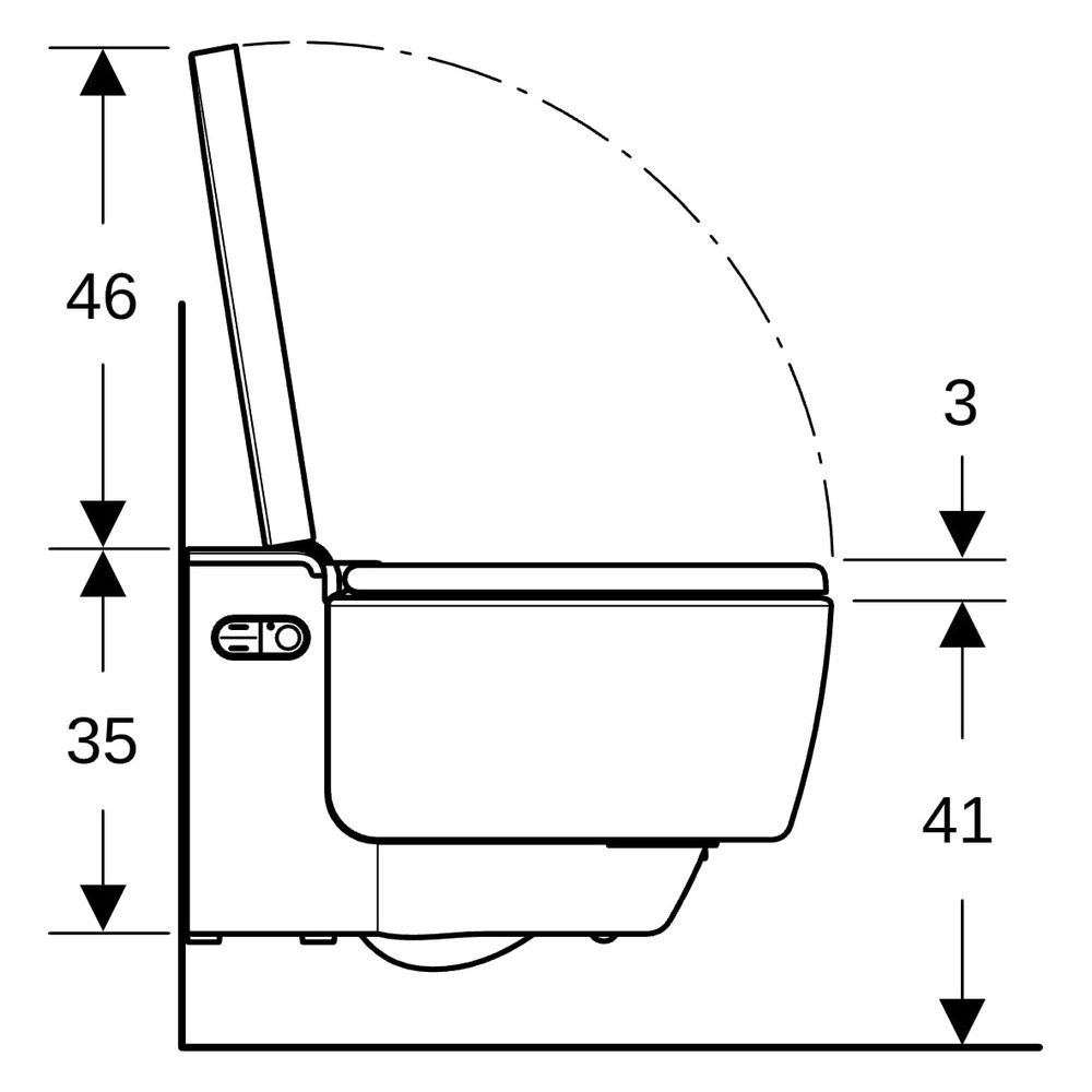 Geberit AquaClean Mera Classic Dusch-WC, Wandhängend, Spülrandlos, KeraTect, 38x39,... GEBERIT-146200211 4025416317562 (Abb. 13)