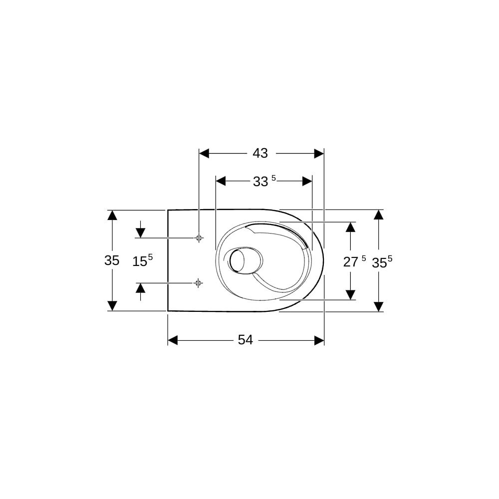 Geberit Renova Wand-WC Tiefspüler, TurboFlush, Tiefe 54cm, Weiß... GEBERIT-503061001 4064746026072 (Abb. 4)