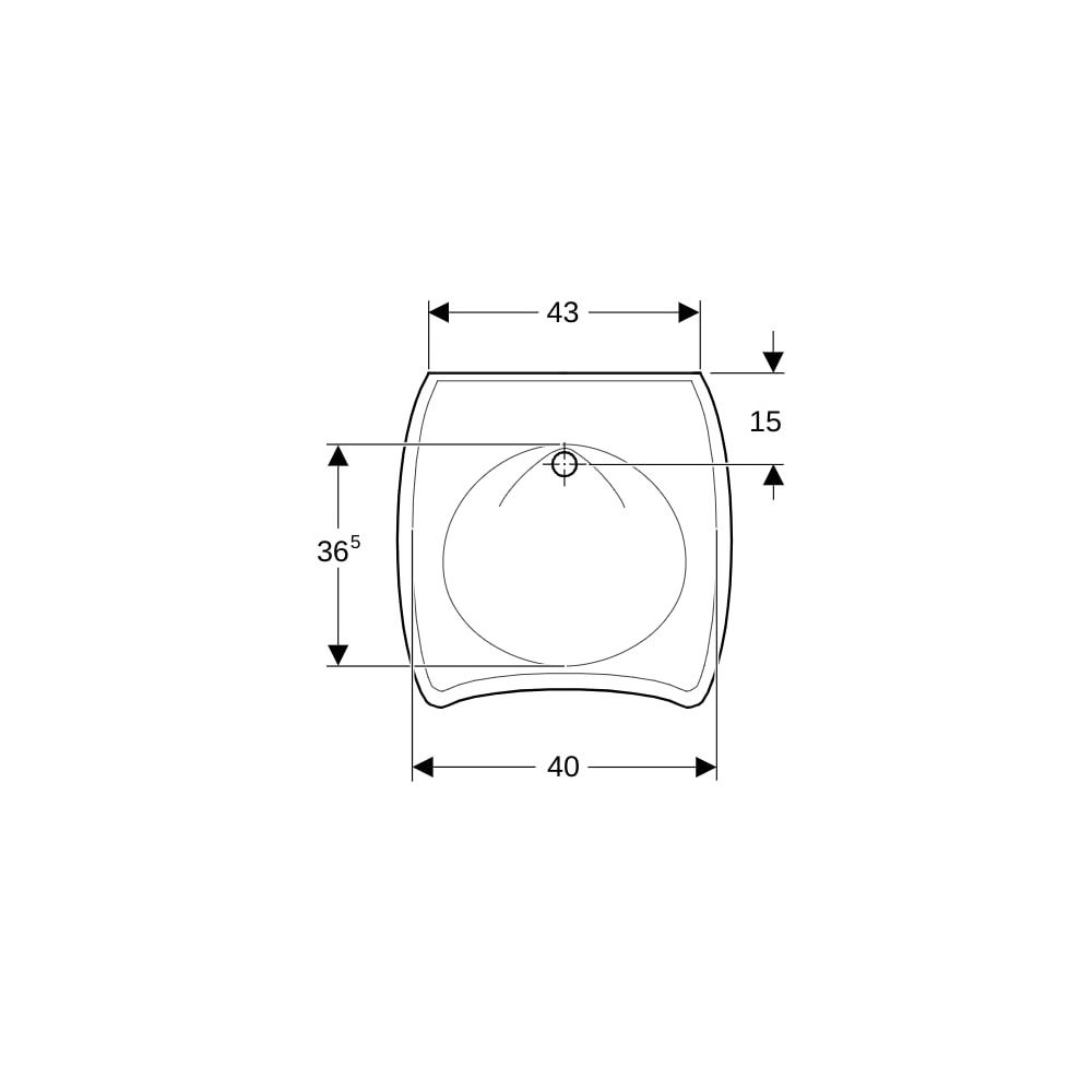 Geberit Vitalis Waschtisch barrierefrei, Breite 55cm, Tiefe 55cm, ohne Hahnloch, Übe... GEBERIT-221556000 4022009197907 (Abb. 7)