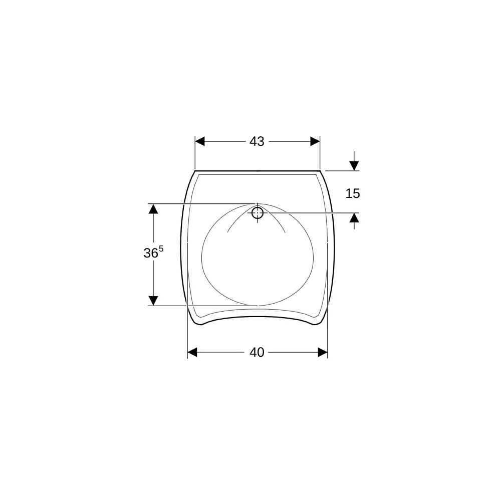 Geberit Vitalis Waschtisch barrierefrei, Breite 55cm, Tiefe 55cm, ohne Hahnloch, ohn... GEBERIT-221555600 4022009207682 (Abb. 7)