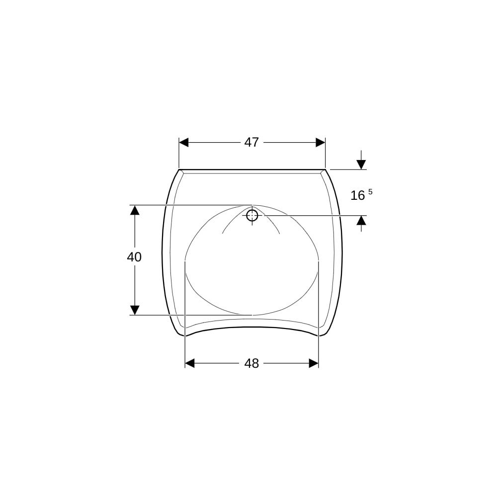 Geberit Vitalis Waschtisch barrierefrei, Breite 65cm, Tiefe 60cm, ohne Hahnloch, Übe... GEBERIT-121765600 4022009216882 (Abb. 7)