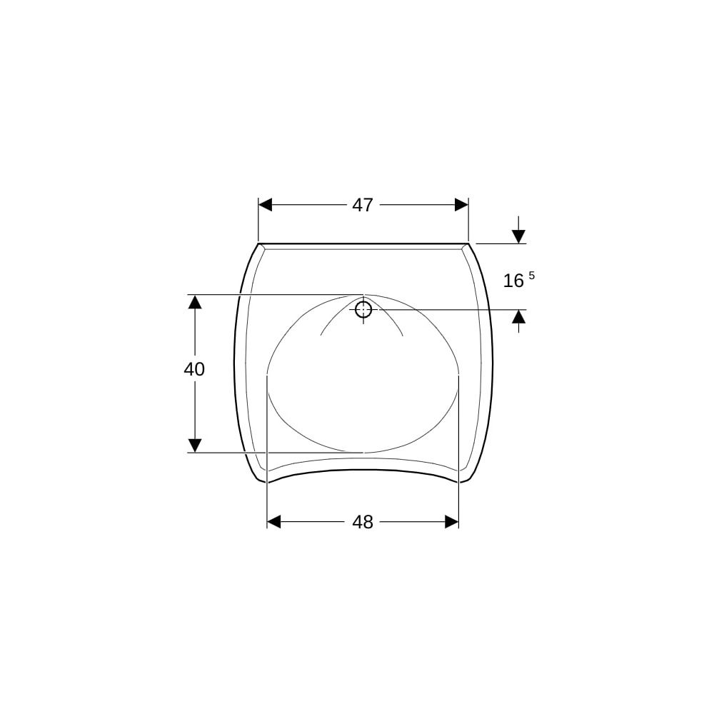 Geberit Vitalis Waschtisch barrierefrei, Breite 65cm, Tiefe 60cm, ohne Hahnloch, ohn... GEBERIT-121565000 4022009137545 (Abb. 7)