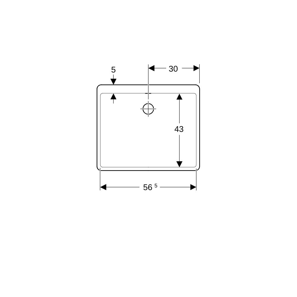 Geberit Publica Mehrzweckbecken mit Überlauf 60x20x50cm... GEBERIT-361360000 4022009080520 (Abb. 9)
