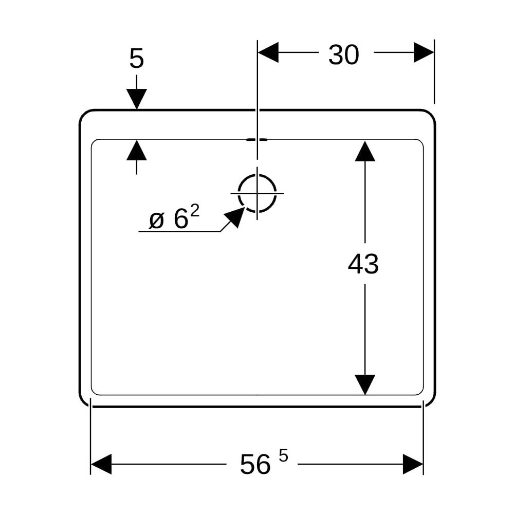 Geberit Mehrzweckbecken Publica, 60x20x50cm, Sanitärkeramik, Weiß, 361360000... GEBERIT-361360000 4022009080520 (Abb. 13)