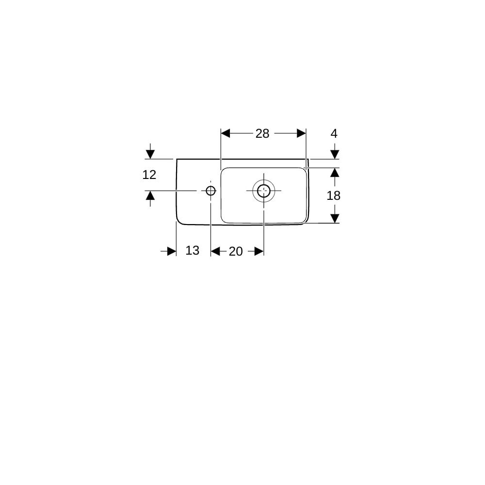Geberit Renova Compact Handwaschbecken Ablagefläche o. verk. Ausladung 50x15x25cm HL... GEBERIT-276350600 4022009329261 (Abb. 7)