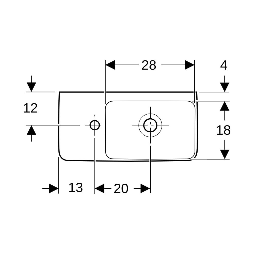 Geberit Renova Compact Handwaschbecken Ablagefläche o. verk. Ausladung 50x15x25cm H... GEBERIT-276350600 4022009329261 (Abb. 10)