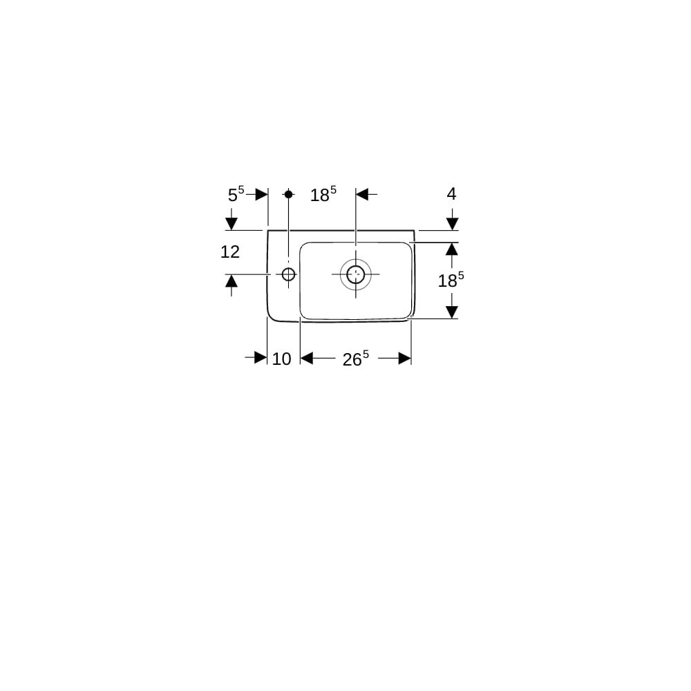 Geberit Renova Compact Handwaschbecken Ablagefläche o. verk. Ausladung 40x15x25cm HL... GEBERIT-276240600 4022009329247 (Abb. 7)