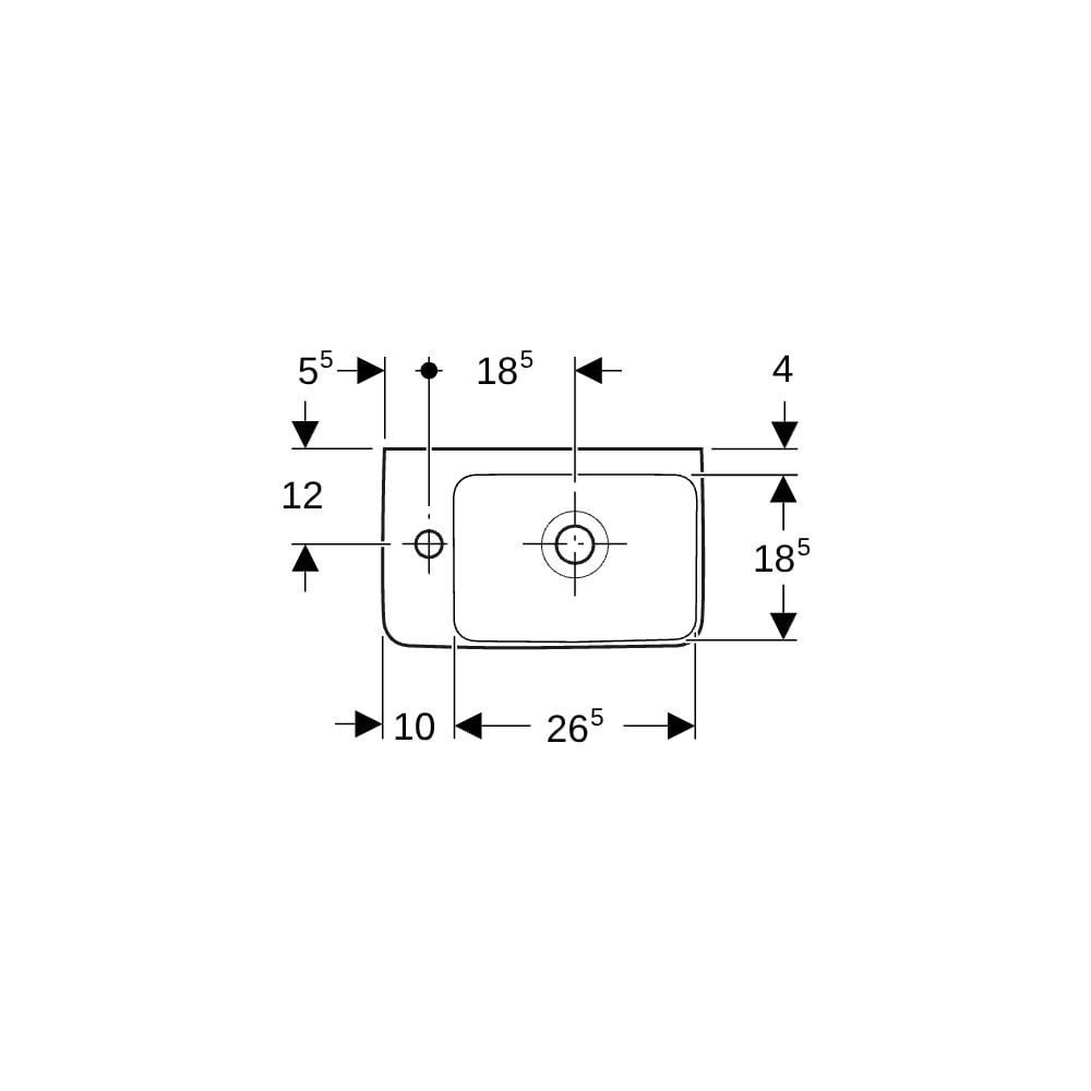 Geberit Renova Compact Handwaschbecken Ablagefläche o. verk. Ausladung 40x15x25cm H... GEBERIT-276240600 4022009329247 (Abb. 10)
