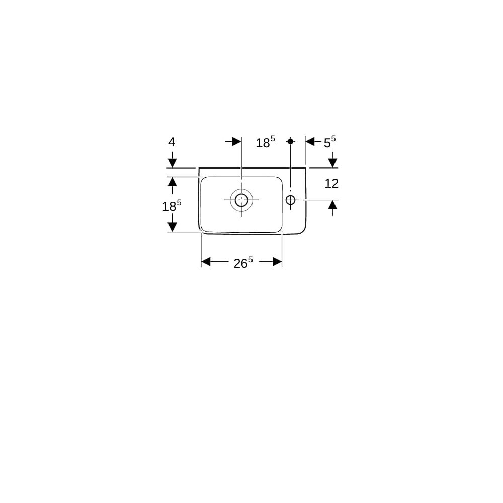 Geberit Renova Compact Handwaschbecken Ablagefl. o. verk. Ausladung 40x15x25cm Hahnl... GEBERIT-276140600 4022009329216 (Abb. 7)