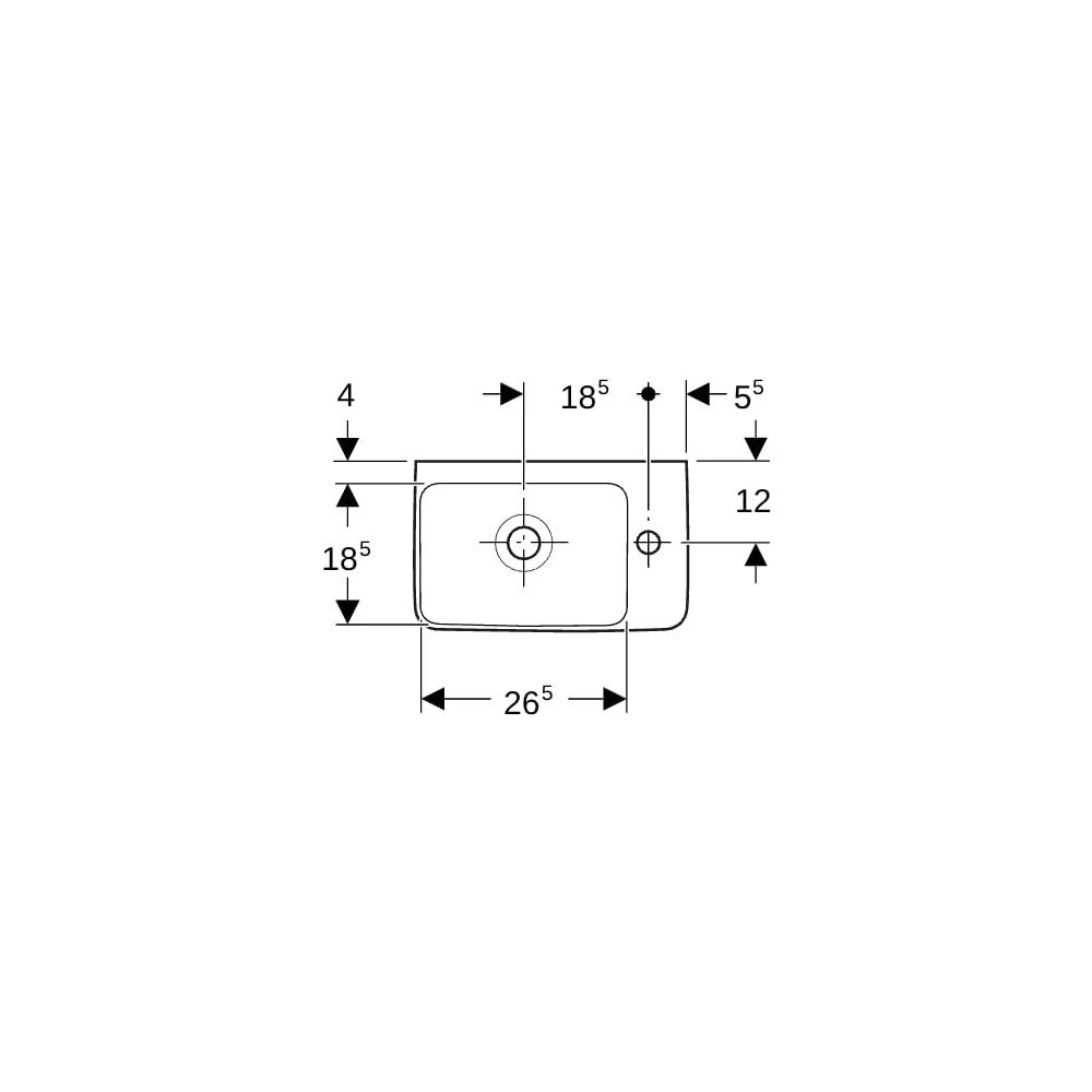 Geberit Renova Compact Handwaschbecken Ablagefl. o. verk. Ausladung 40x15x25cm Hahn... GEBERIT-276140600 4022009329216 (Abb. 10)