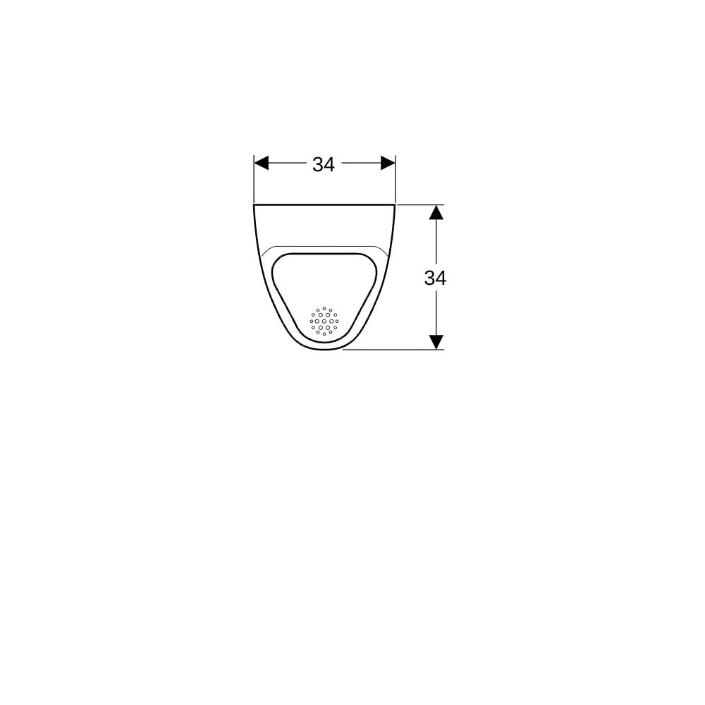 Geberit Alivio Urinal mit Ablaufsieb, Zulauf von hinten, Tiefe 34cm, Abgang nach hin... GEBERIT-238000000 4022009327175 (Abb. 7)