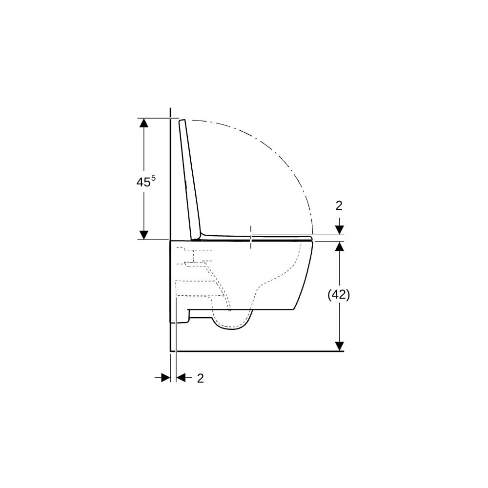Geberit iCon Set Wand-WC Tiefspüler geschl. Form Rimfree, WC-Sitz T 53cm Absenkaut. ... GEBERIT-501663JT1 4025410652614 (Abb. 9)
