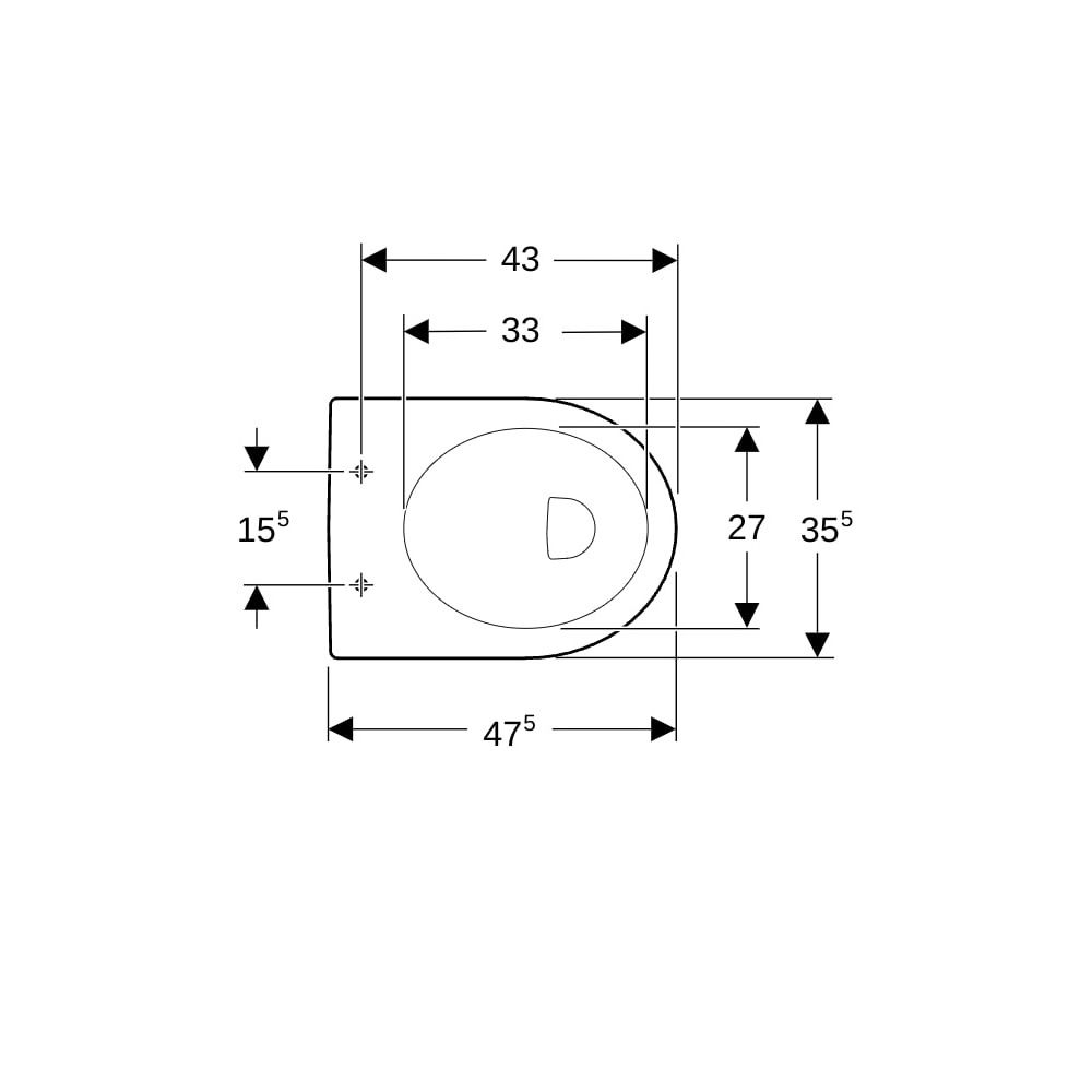 Geberit Renova Stand-WC Flachspüler, Abgang horizontal, teilgeschlossene Form, Tiefe... GEBERIT-203010000 4022009285017 (Abb. 7)