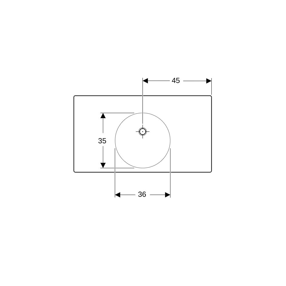 Geberit Preciosa 2 Waschtisch mit Ablagefläche, Breite 90cm, Tiefe 50cm, ohne Hahnlo... GEBERIT-123291600 4022009319675 (Abb. 7)
