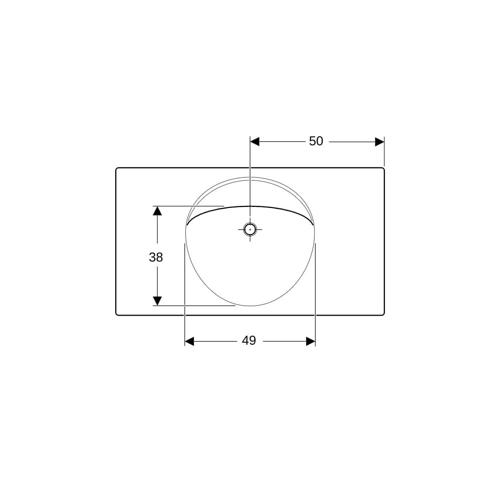 Geberit Preciosa Waschtisch mit Ablagefläche, Breite 100cm, Tiefe 55cm, ohne Hahnloc... GEBERIT-124240600 4022009232172 (Abb. 7)