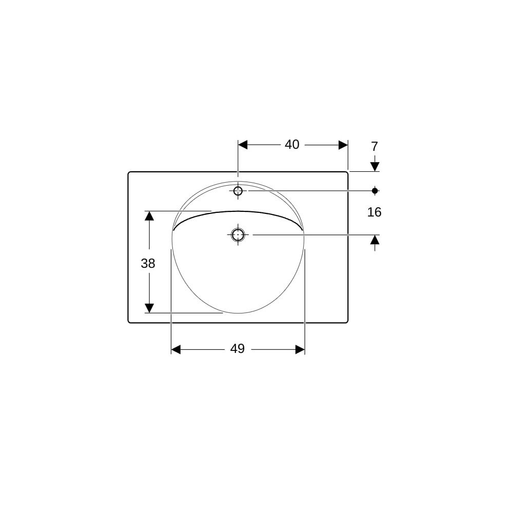 Geberit Preciosa Waschtisch mit Ablagefläche, Breite 80cm, Tiefe 55cm, Hahnloch mitt... GEBERIT-124283000 4022009009385 (Abb. 7)