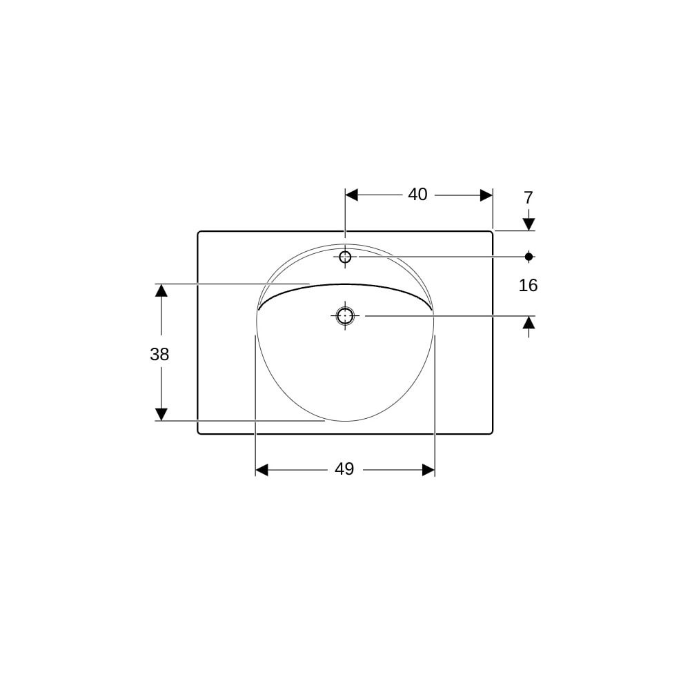 Geberit Preciosa Waschtisch mit Ablagefläche, Breite 80cm, Tiefe 55cm, Hahnloch mitt... GEBERIT-124280000 4022009009224 (Abb. 7)