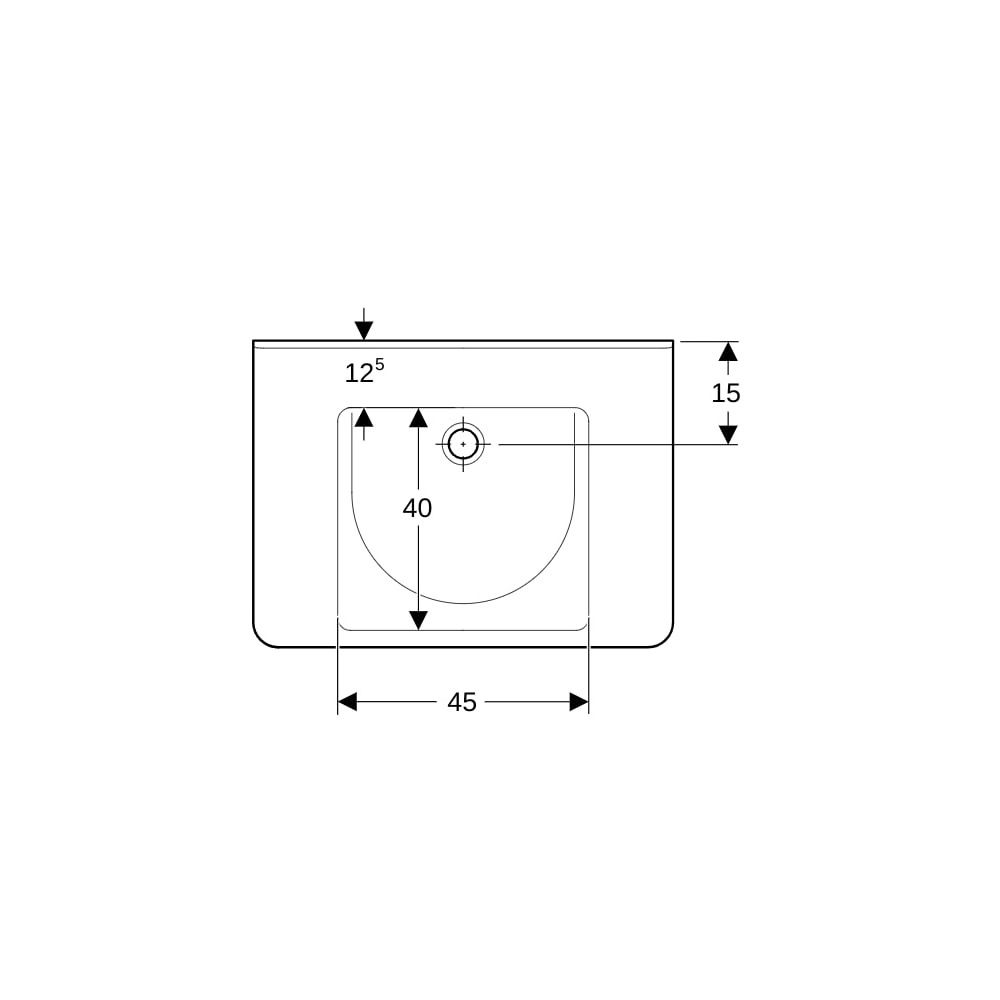 Geberit Renova Comfort Square Waschtisch barrierefrei, Breite 75cm, Tiefe 55cm, ohne... GEBERIT-128576000 4022009351569 (Abb. 7)