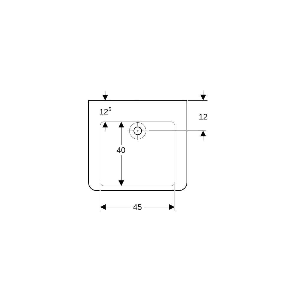 Geberit Renova Comfort Square Waschtisch barrierefrei 60x55cm, ohne Hahnloch, mit Üb... GEBERIT-128663000 4022009320183 (Abb. 4)