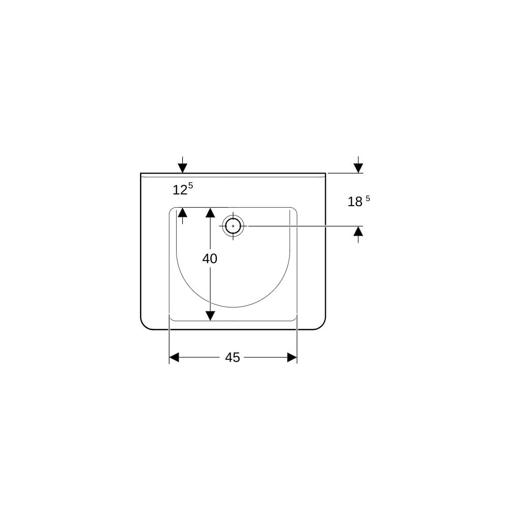 Geberit Renova Comfort Square Waschtisch barrierefrei, Breite 65cm, Tiefe 55cm, ohne... GEBERIT-128666000 4022009317749 (Abb. 7)