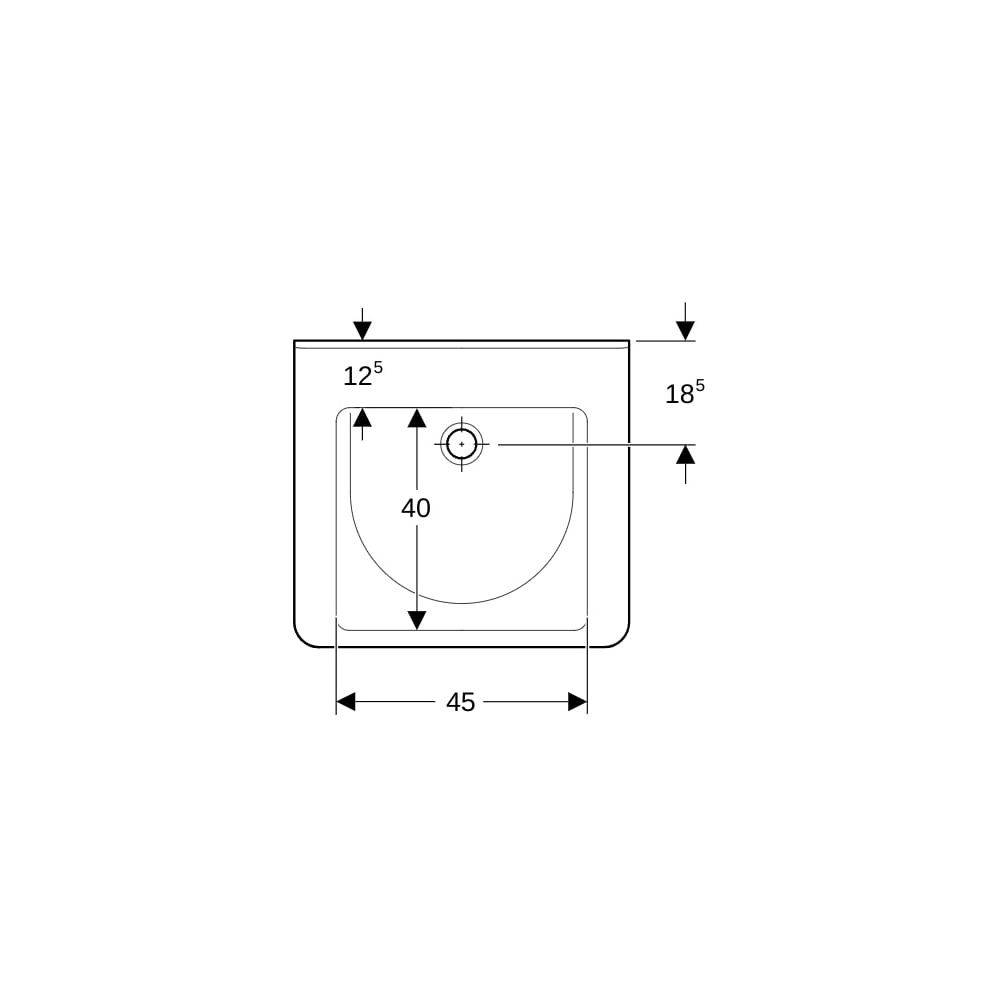 Geberit Renova Comfort Square Waschtisch barrierefrei, Breite 60cm, Tiefe 55cm, ohne... GEBERIT-128661000 4022009317688 (Abb. 7)