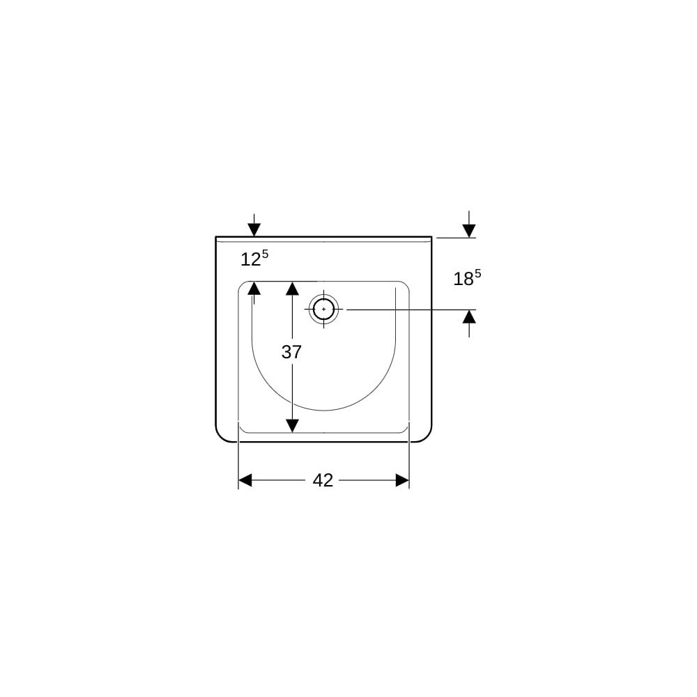 Geberit Renova Comfort Square Waschtisch barrierefrei, Breite 55cm, Tiefe 52,5cm, oh... GEBERIT-128556600 4022009315981 (Abb. 7)