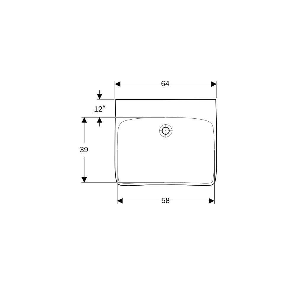 Geberit Renova Comfort Waschtisch barrierefrei, Breite 65cm, Tiefe 55cm, ohne Hahnlo... GEBERIT-500914001 4025410721990 (Abb. 7)