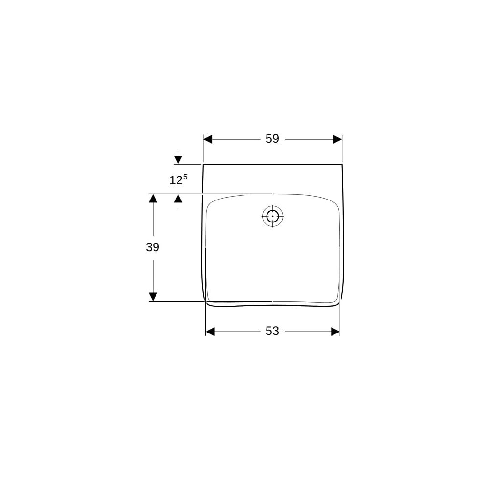 Geberit Renova Comfort Waschtisch barrierefrei, Breite 60cm, Tiefe 55cm, ohne Hahnlo... GEBERIT-501990008 4025410605252 (Abb. 7)